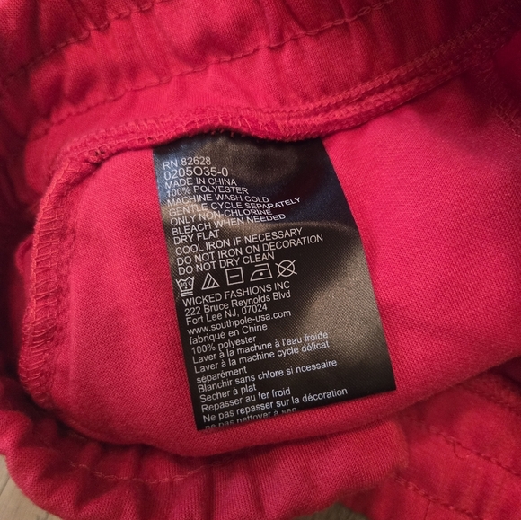 Southpole L Red Sweat Shorts Zipper Front Pockets - Picture 6 of 8